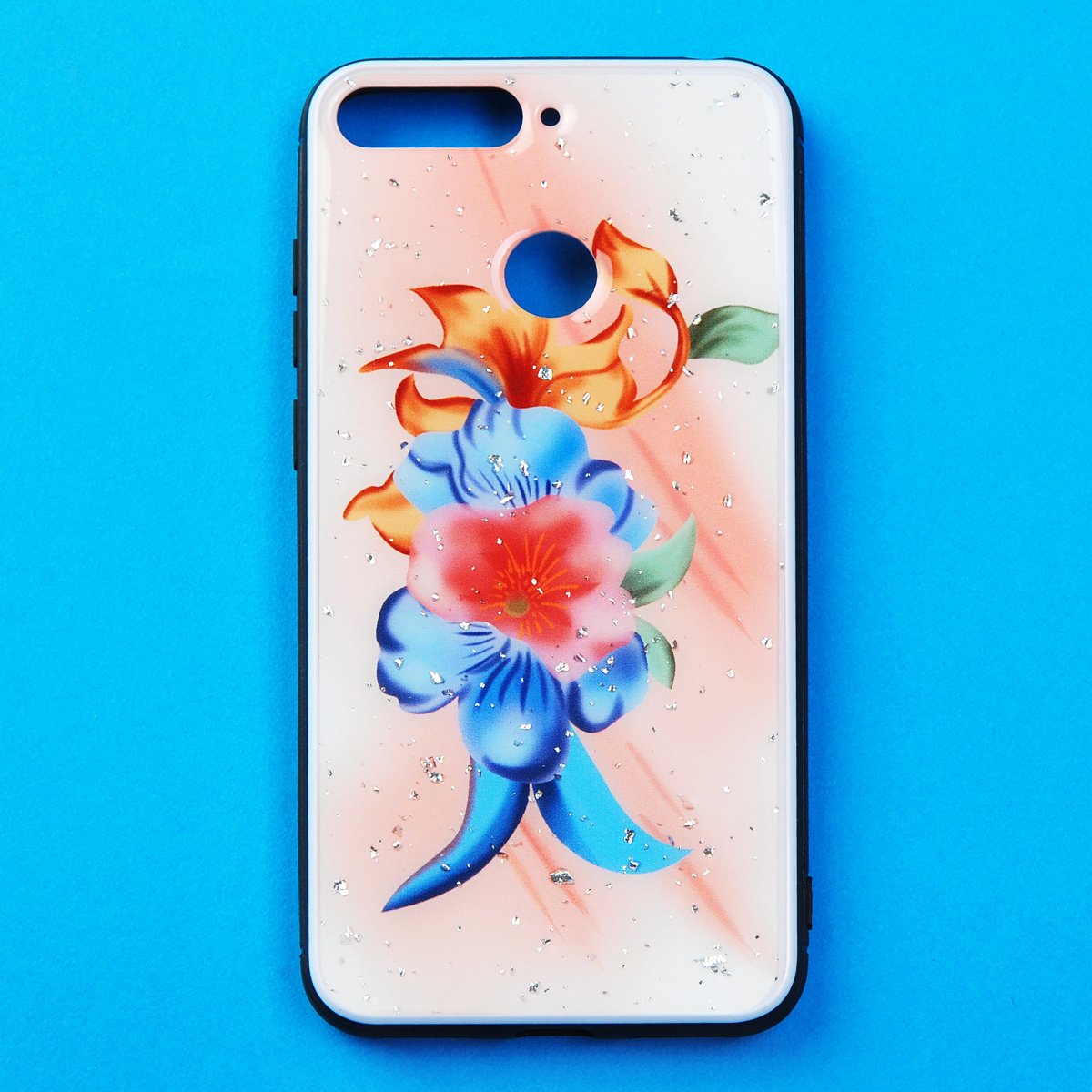 чехол для смартфона y6prime 2018 (принт цветы, пластик)