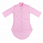 Рубашка для девочки удлиненная, короткий рукав (В полоску)