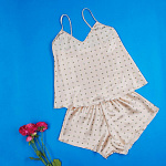 Комплект женский пижамный, топ+шорты (Цветы №3)