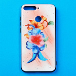 Чехол для смартфона Y6Prime 2018 (Принт цветы, пластик)